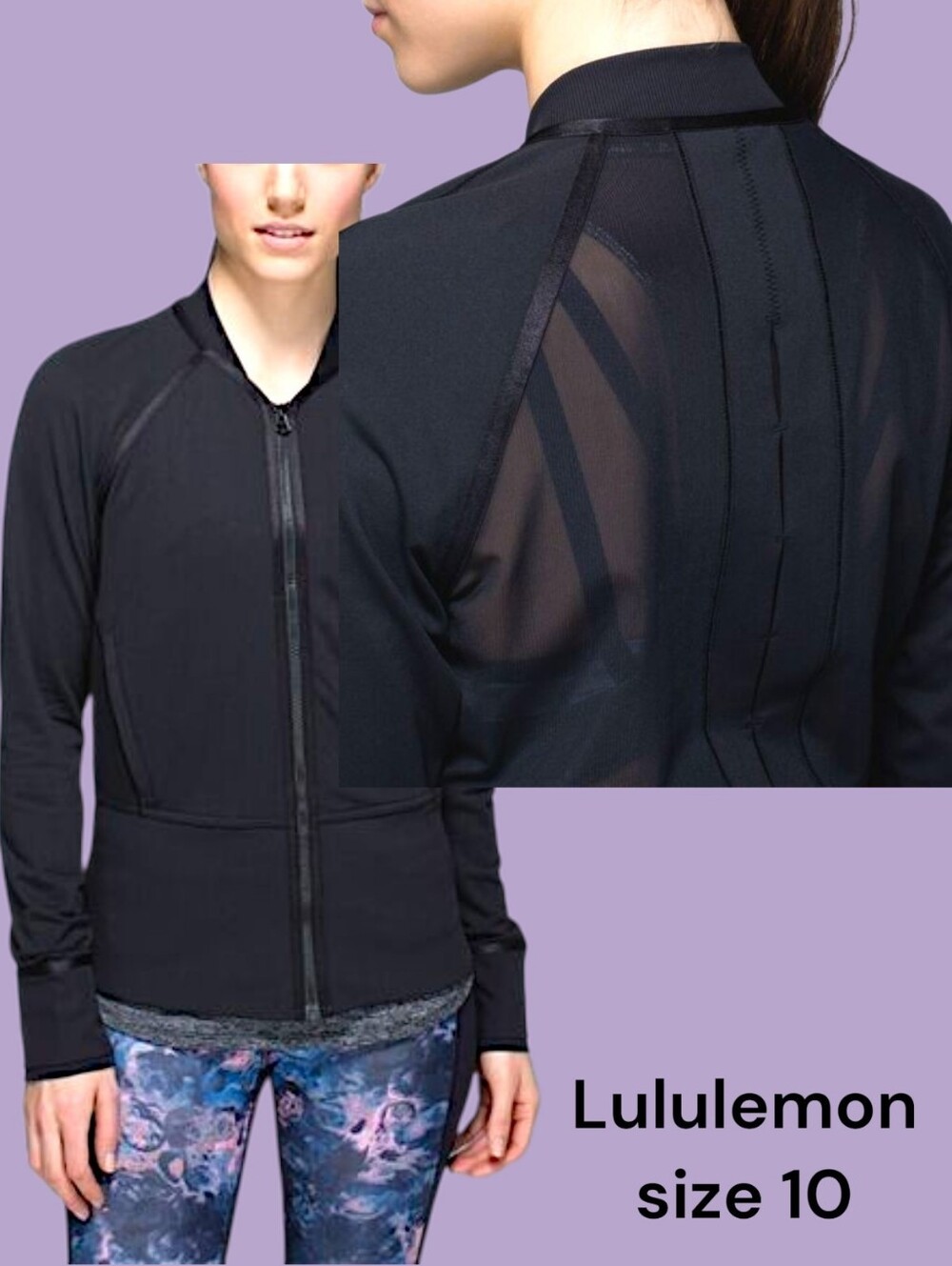 Lululemon Lightweight Athletic  Jacket Black Size 10, EUC